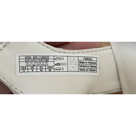 UGG Women’s Zayne Ankle Strap Sandals Size 11 White - Picture 6 of 10